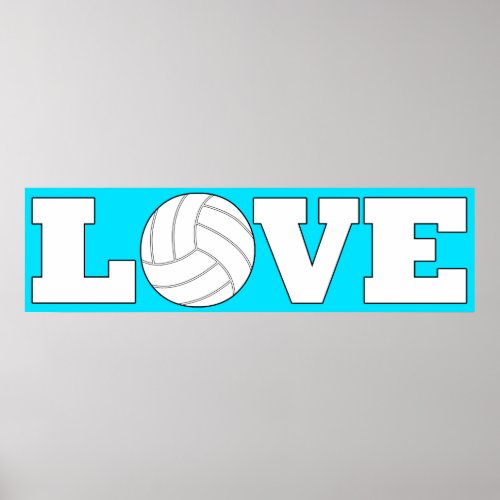 Custom Color Volleybal LOVE Long Horizontal Poster