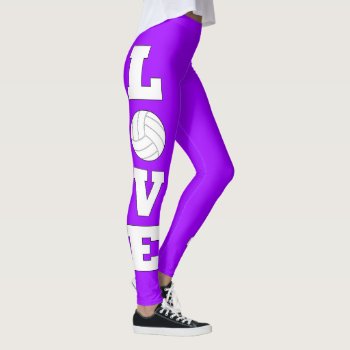 Custom Color Volleyball Love Girls Leggings by SoccerMomsDepot at Zazzle