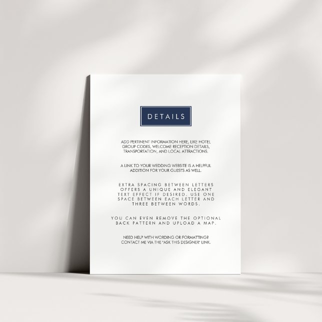 Custom Color Wedding Guest Information Card (Creator Uploaded)