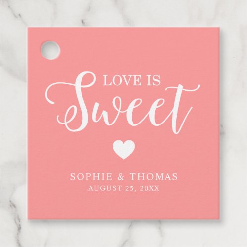 Custom Color Wedding Love is Sweet Favor Tags