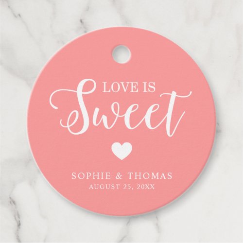 Custom Color Wedding Love is Sweet Round Favor Tags