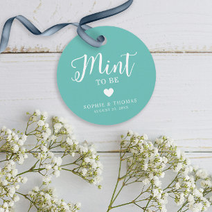 Custom Color Wedding Mint to Be Round Favor Tags