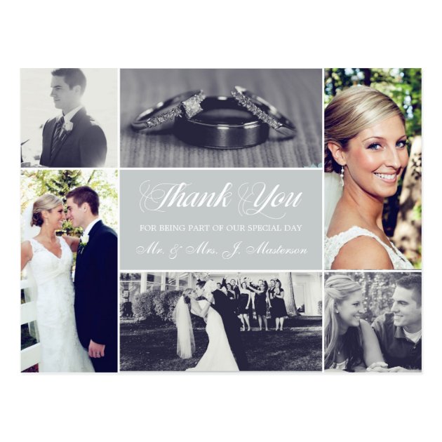 Custom Color Wedding Photo Thank You Post Cards