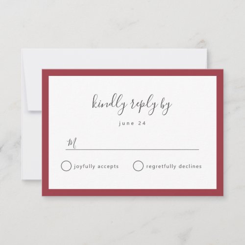 CUSTOM COLOR wedding RSVP reply cards for buffet