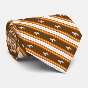 Custom Color Welsh Terrier Striped Neck Tie