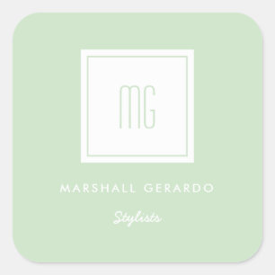 Custom Color White Monogram Business Logo Stickers