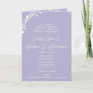 Custom Color Wildflower Bloom Folding Wedding Invitation