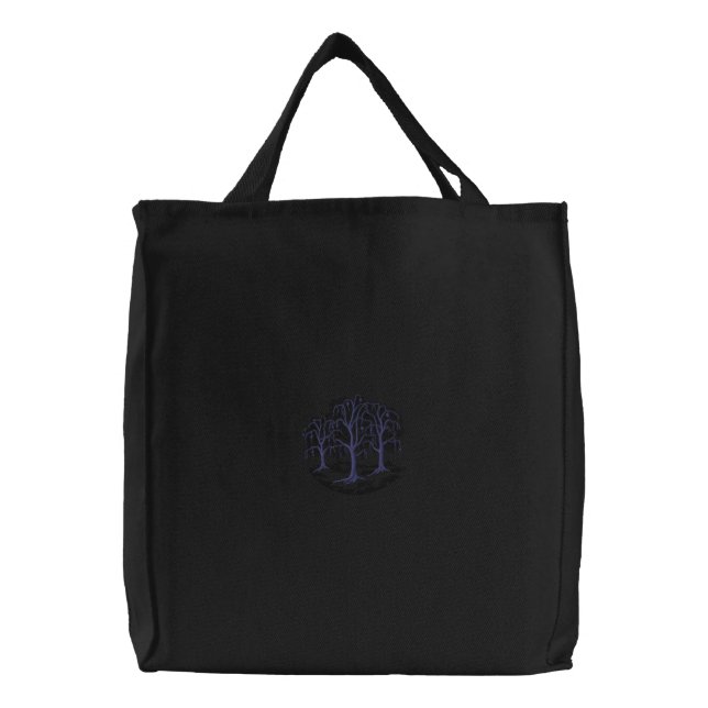 Custom Color Willow Trees Embroidered Tote Bag (Front)
