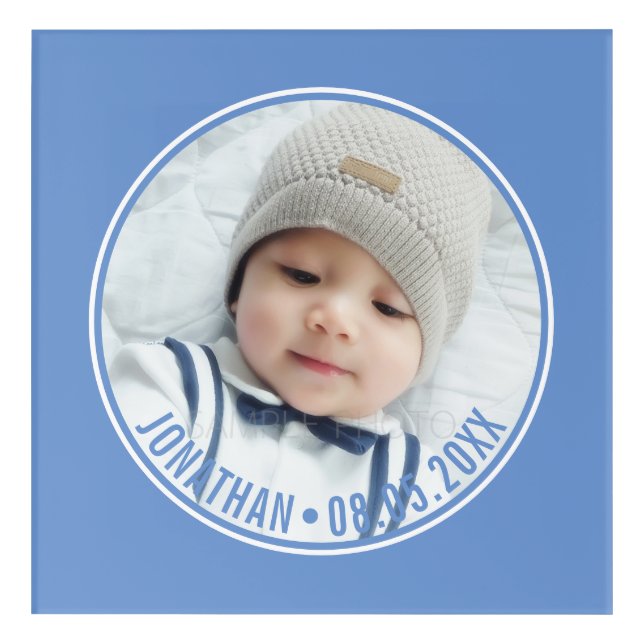 Custom Color with Custom Photo and Text Acrylic Print (Front)
