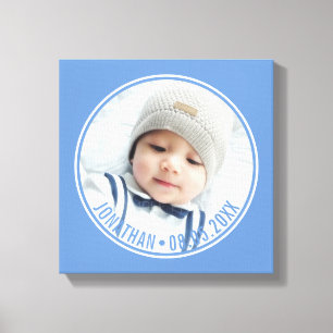 Custom Color with Custom Photo and Text Canvas Print