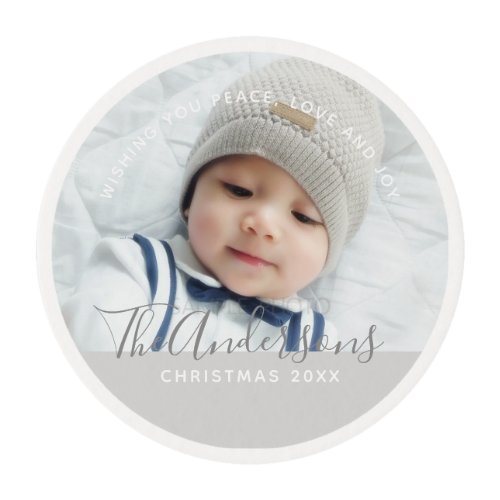 Custom Color with Custom Photo and Text Edible Frosting Rounds