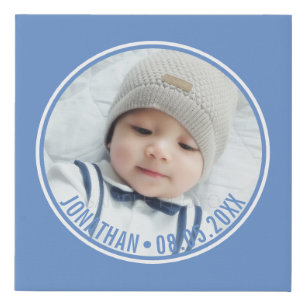 Custom Color with Custom Photo and Text Faux Canvas Print