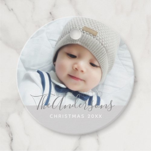 Custom Color with Custom Photo and Text Favor Tags