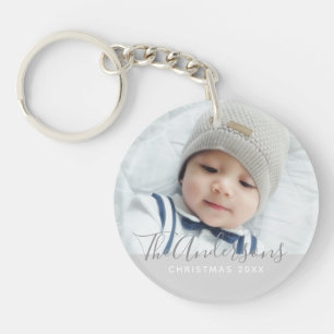 Custom Color with Custom Photo and Text Keychain