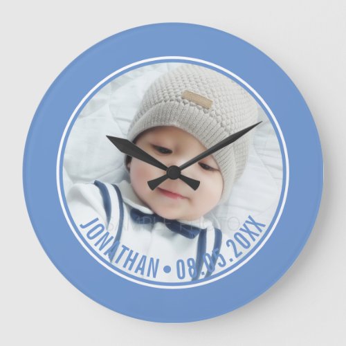 Custom Color with Custom Photo and Text Large Clock