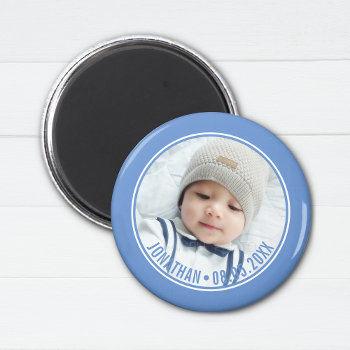 Custom Color With Custom Photo And Text Magnet by chingchingstudio at Zazzle