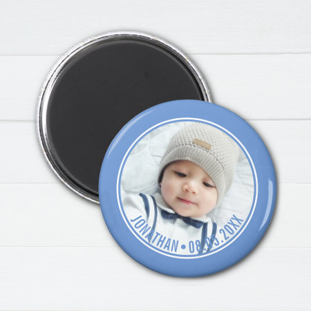 Custom Color With Custom Photo And Text Magnet