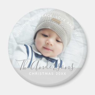 Custom Color with Custom Photo and Text Magnet