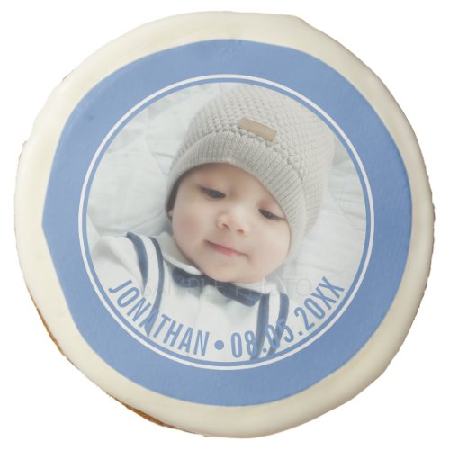 Custom Color with Custom Photo and Text Sugar Cookie