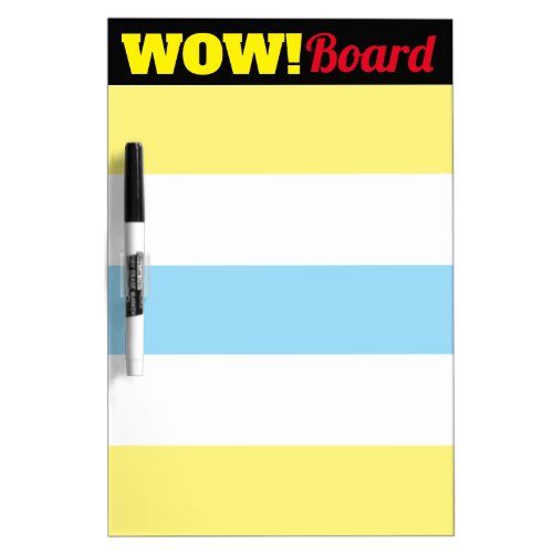 Custom color WOW employee student recognition Dry Erase Board