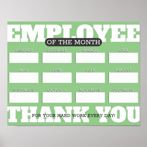 Custom color write_on names employee of the month poster