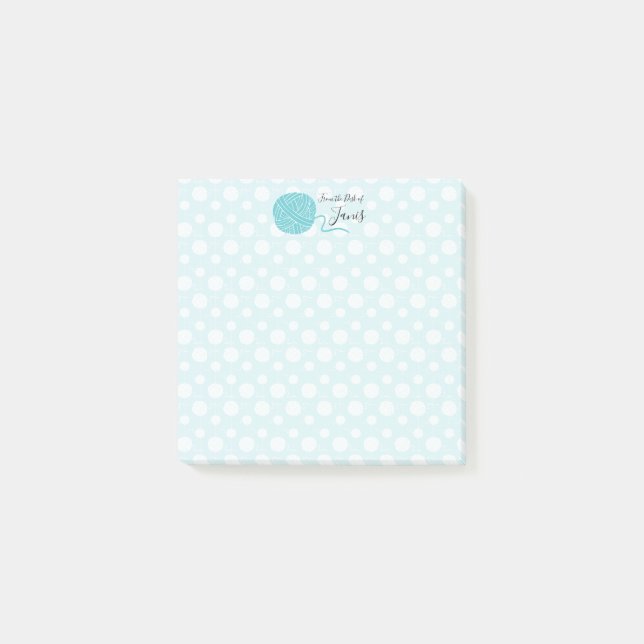 Custom Color Yarn Ball String Pattern Post-it Notes (Front)