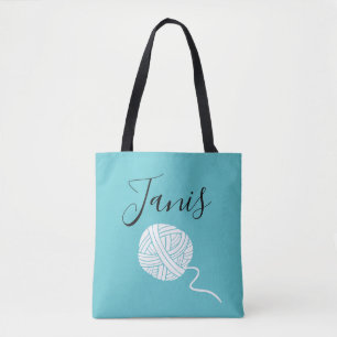 Custom Color Yarn Ball String Pattern Tote Bag
