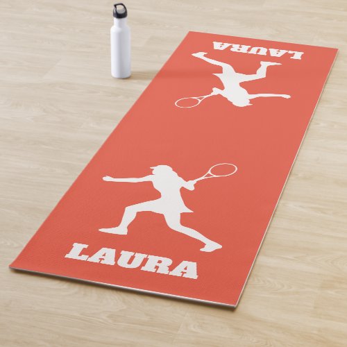 Custom color yoga mat for female tennis player