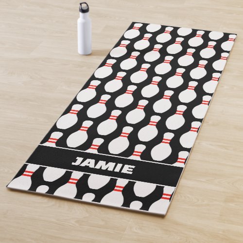 Custom color yoga mat with bowling pin pattern