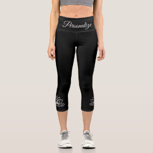 Custom color yoga pants with lotus flower logo