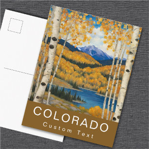 Custom Colorado Aspens Mountains Fall Postcard