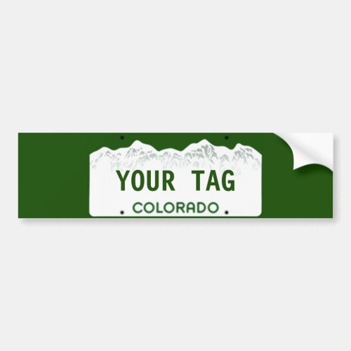 Custom Colorado License Plate Bumper Sticker