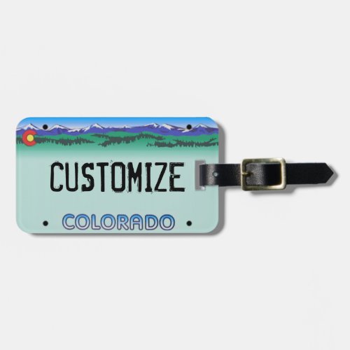 Custom Colorado License Plate Luggage tag