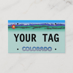 Custom Colorado License Plate - Modern Edition Business Card