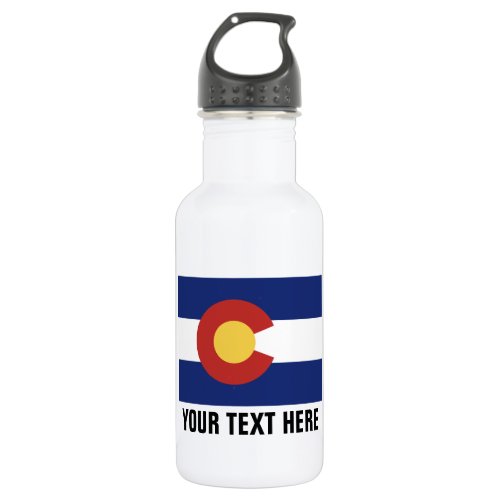 Custom Colorado state flag drink water bottle