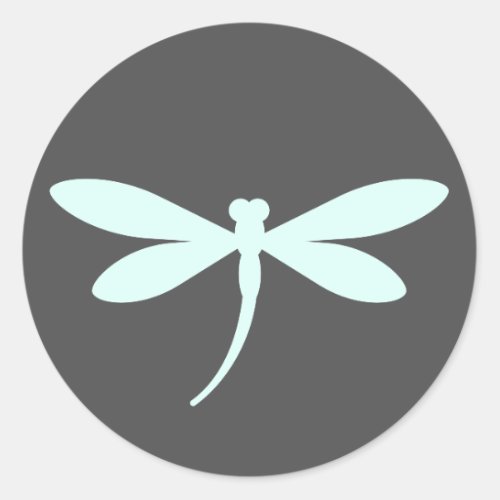 Custom Colored Dragonfly Stickers w Dark Gray BG