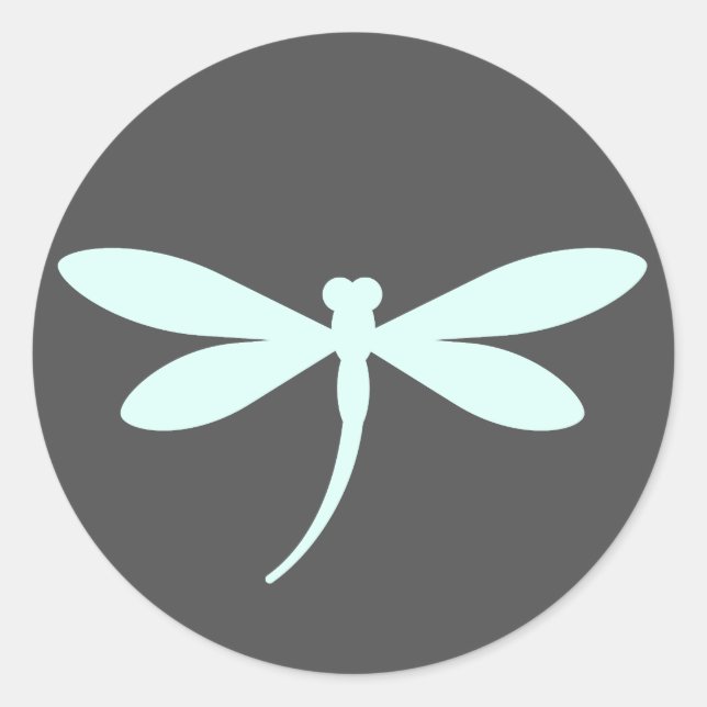 Custom Colored Dragonfly Stickers w/ Dark Gray BG (Front)