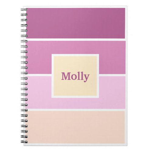 Custom Colored Feminine Stripes Notebook