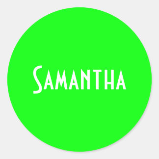 Custom colored Neon Green add a name Classic Round Sticker