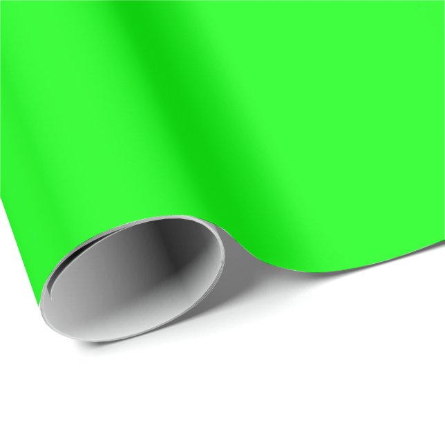 Custom colored Neon Green Wrapping Paper (Roll Corner)
