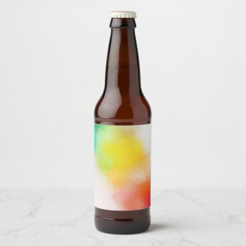 Custom Colorful Abstract Art Blank Modern Pink Red Beer Bottle Label