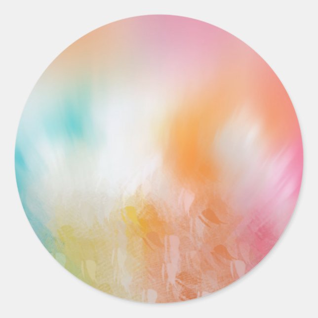 Custom Colorful Abstract Art Blank Template Classic Round Sticker (Front)