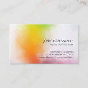 Custom Colorful Abstract Art Elegant Colors Modern Business Card