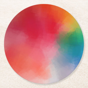 Custom Colorful Abstract Elegant Blank Template Round Paper Coaster