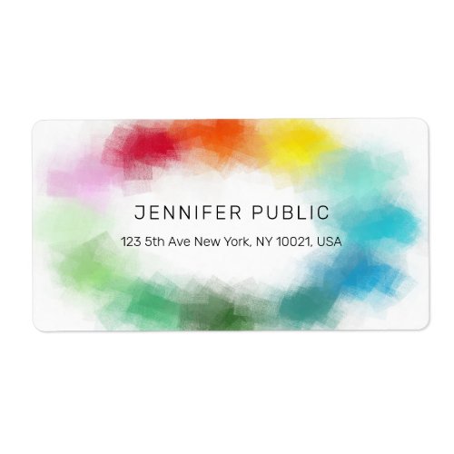 Custom Colorful Abstract Modern Elegant Simple Label