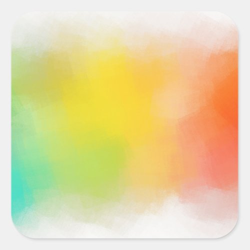 Custom Colorful Abstract Pink Red Yellow Orange Square Sticker