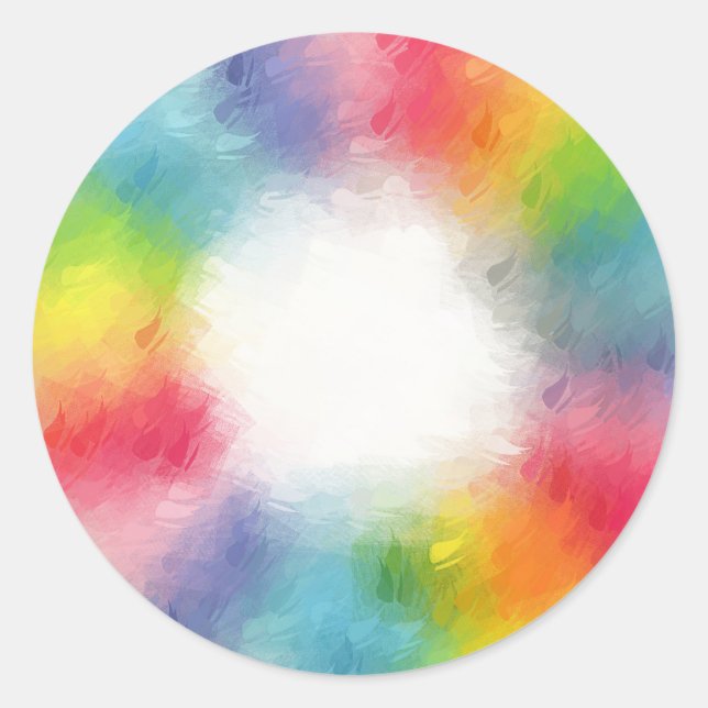 Custom Colorful Abstract Trendy Blank Template Classic Round Sticker (Front)
