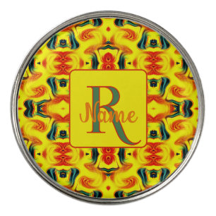 Custom Colorful Art Monogram Your Initial Name Golf Ball Marker