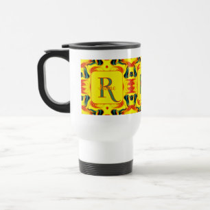 Custom Colorful Art Monogram Your Initial Name  Travel Mug