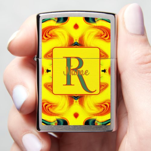 Custom Colorful Art Monogram Your Initial Name Zippo Lighter